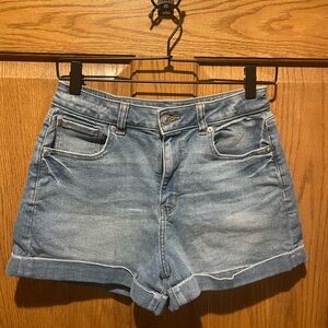 American Eagle Outfitters Blue Jean Shorts with Cuffed Hem